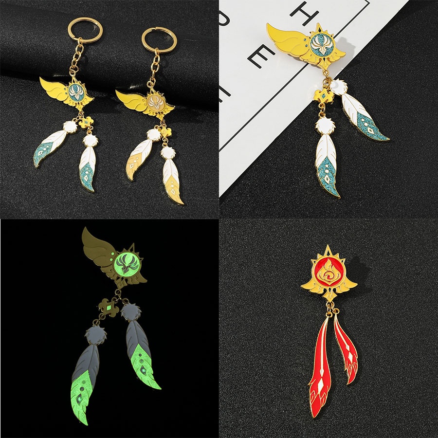 ✨Cổ Phiếu Sẵn Sàng✨Móc Khóa Hình Nhân Vật Anime Genshin Impact Bằng Kim Loại Dạ Quang Độc Đáo