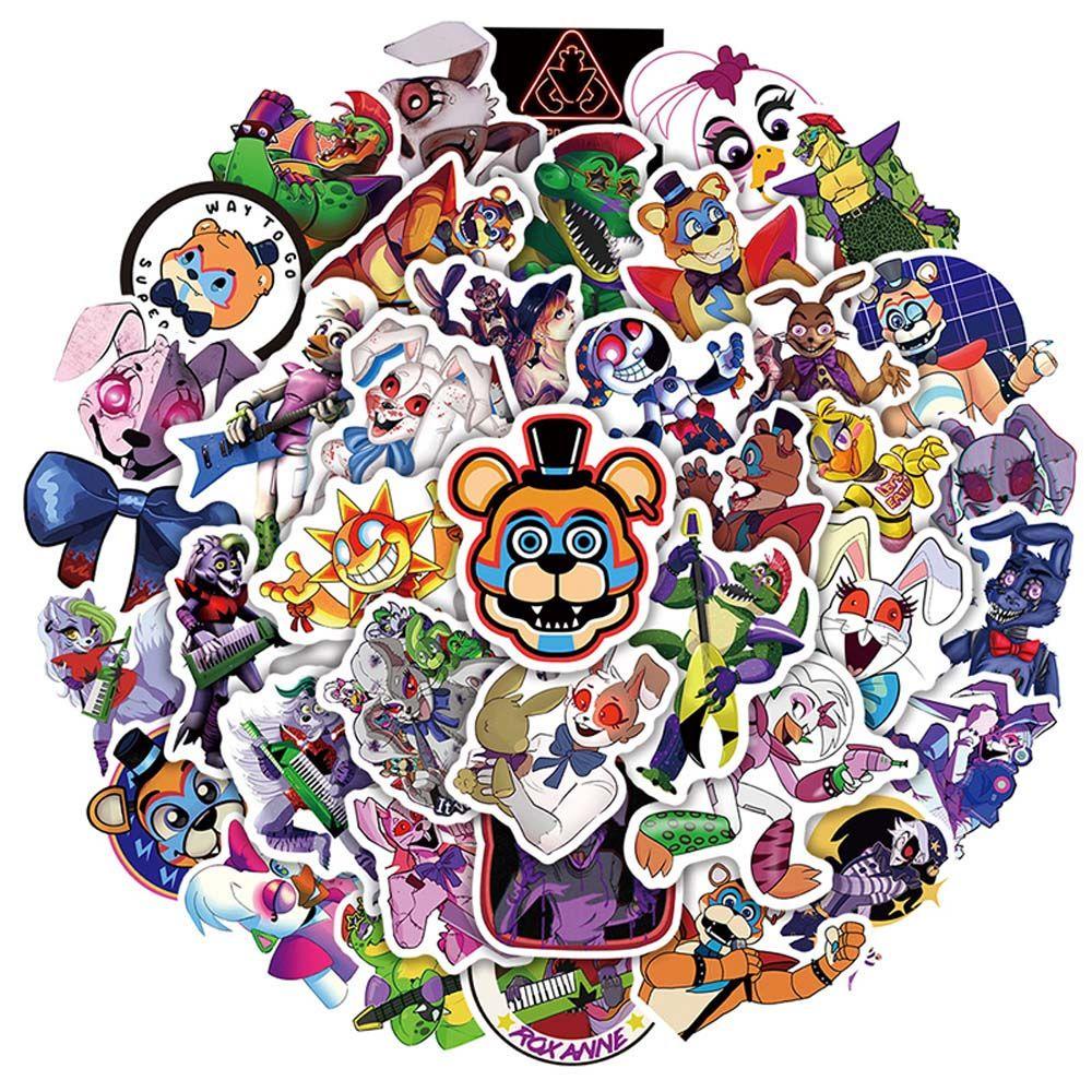 Bộ 50 miếng dán anime Five Nights at Freddy's Scrapbooking Security Breach Series cho laptop/ hành lý/ quà tặng