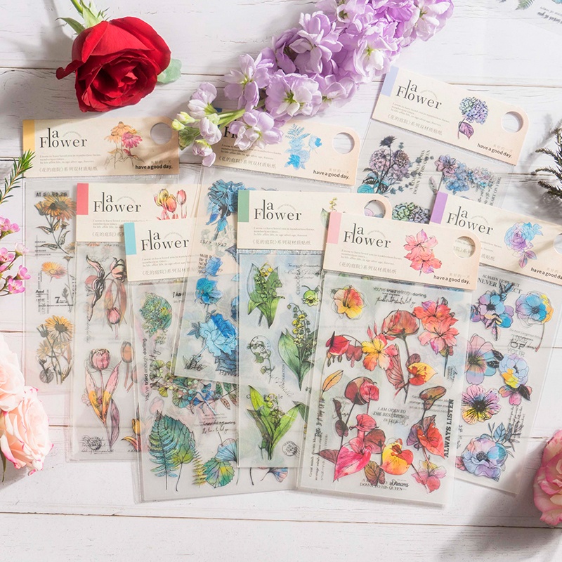 Miếng Dán Trang Trí Sổ Tay/Nhật Ký/Sổ Tay/Điện Thoại Hình Hoa Tự Nhiên