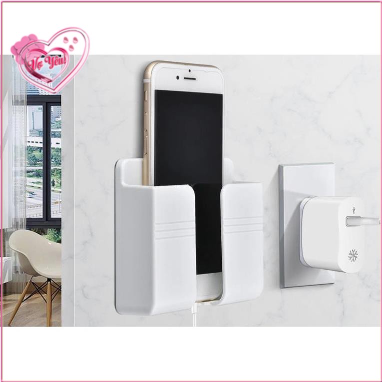 Kệ Dán Tường Để Remote, Đồ Dùng, Giá Đỡ Sạc Điện Thoại - Có Móc Treo Giữ Dây Điện | BigBuy360 - bigbuy360.vn