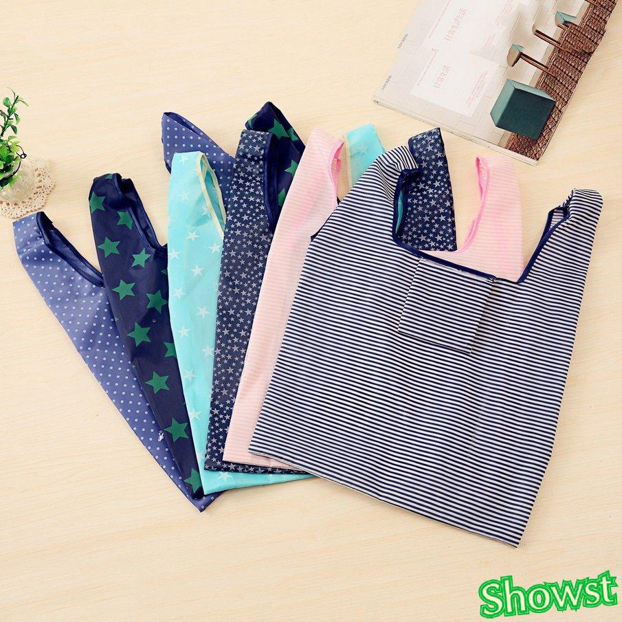 Floral Printed Oxford Cloth Foldable Shopping Bags Reusable Grocery Carry Bag