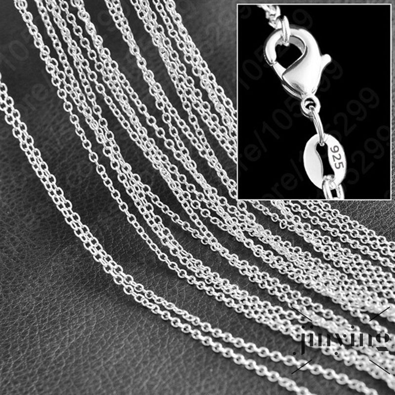 GETNOIVAS ❤S Wind New Jewlery Rose 925 Sterling Silver O Shaped Link Chain Necklace For Women Wedding Gift