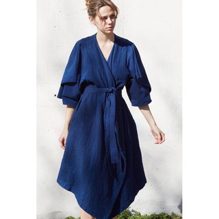 Đầm Linen Đắp Chéo kèm Đai