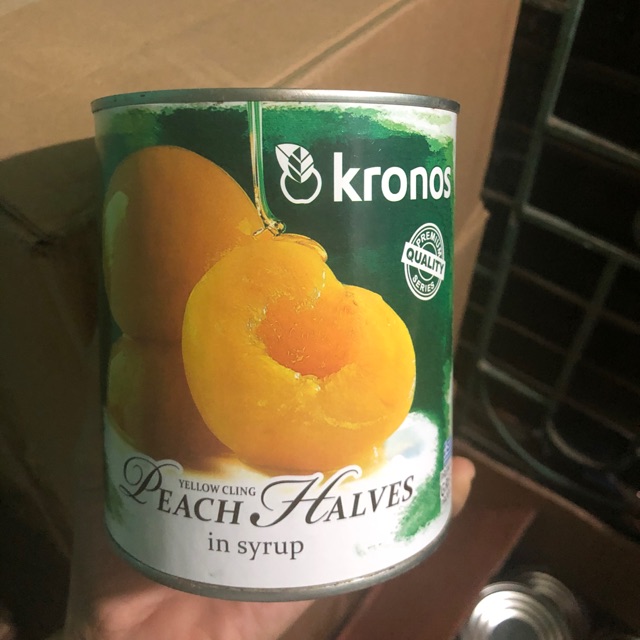 Đào ngâm kronos hộp 820gam