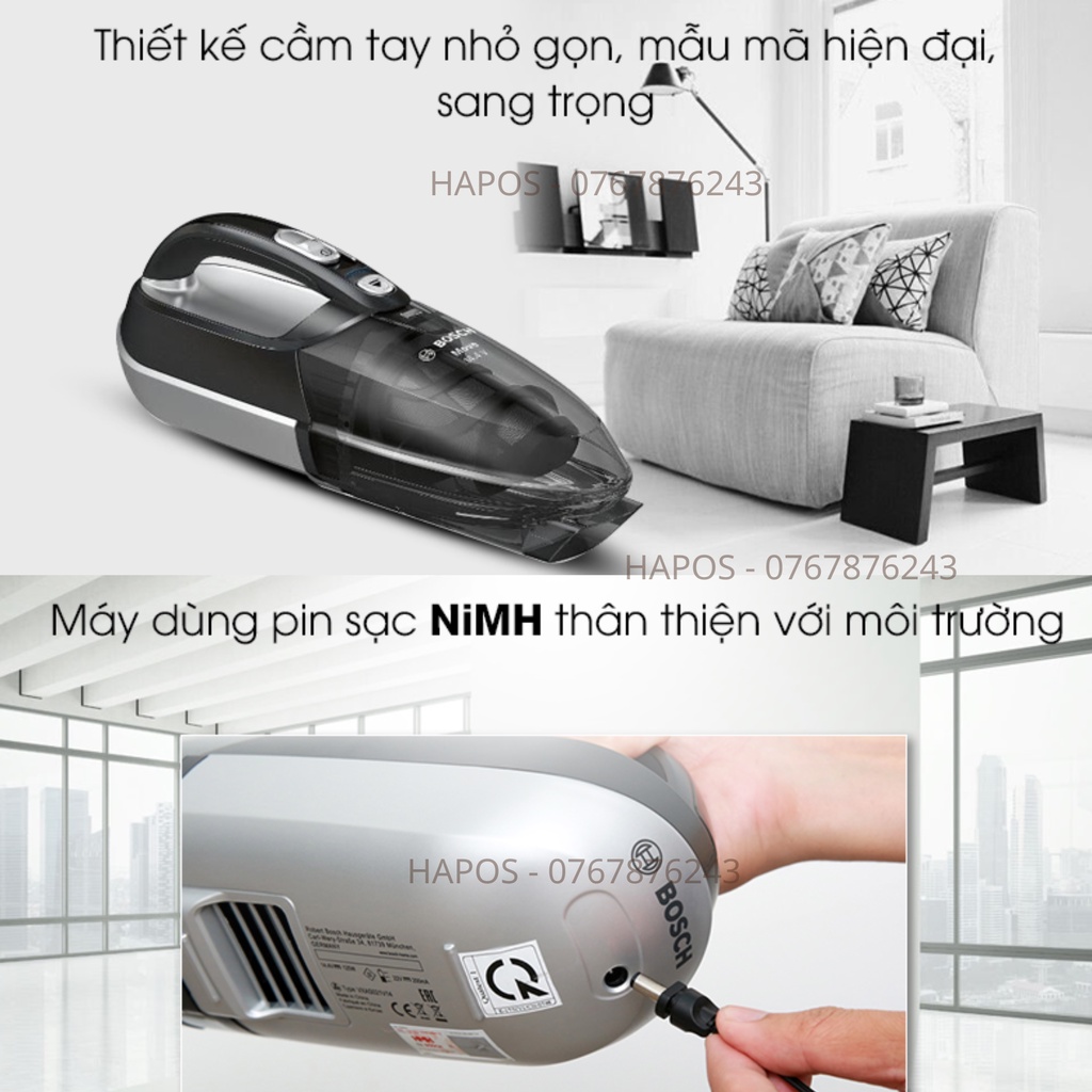 Máy hút bụi LocknLock cầm tay ENV336BLK 400w có dây lực hút mạnh đa dạng đầu hút, gọn nhẹ - Hapos