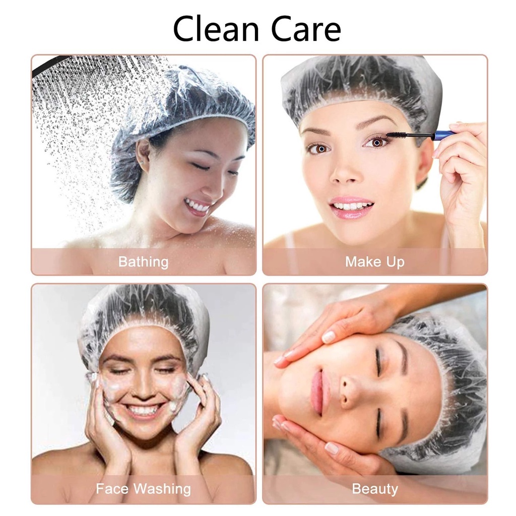 2 Mũ trùm tóc khi tắm dùng một lần co giãn tiện dụng