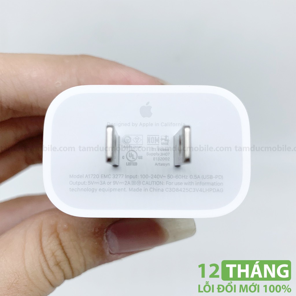 Củ Cáp Sạc Zin 18W Sạc Nhanh Bóc Máy iPhone 11 Pro Max Chính Hãng Apple