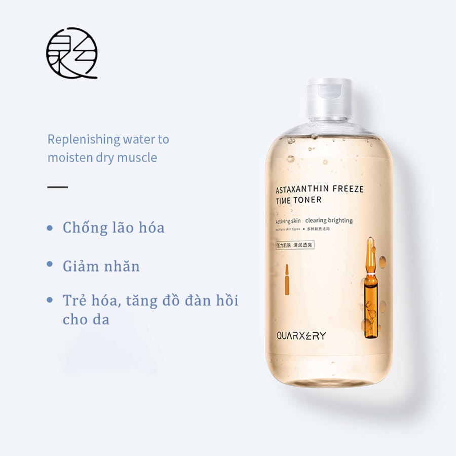 Toner nước hoa hồng Astaxanthin QUARXERY 500ml dưỡng ẩm chống lão hóa, chống nhăn trẻ hóa làn da