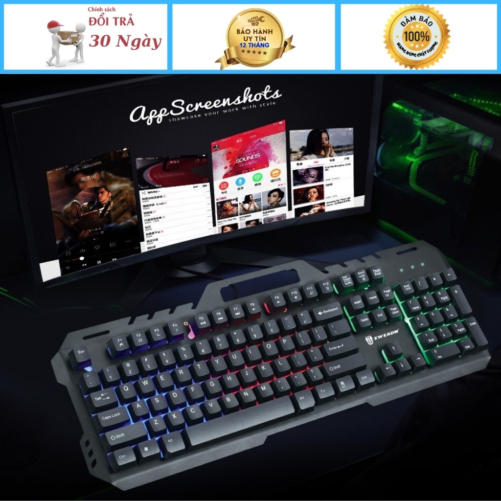 Bàn Phím Máy Tính GT-5 Led Chất Độ Nhạy Cực Cao Đạt Tiêu Chuẩn ESPORTS Được Game Thủ Ưa Chuộng Bảo Hành 6 Tháng