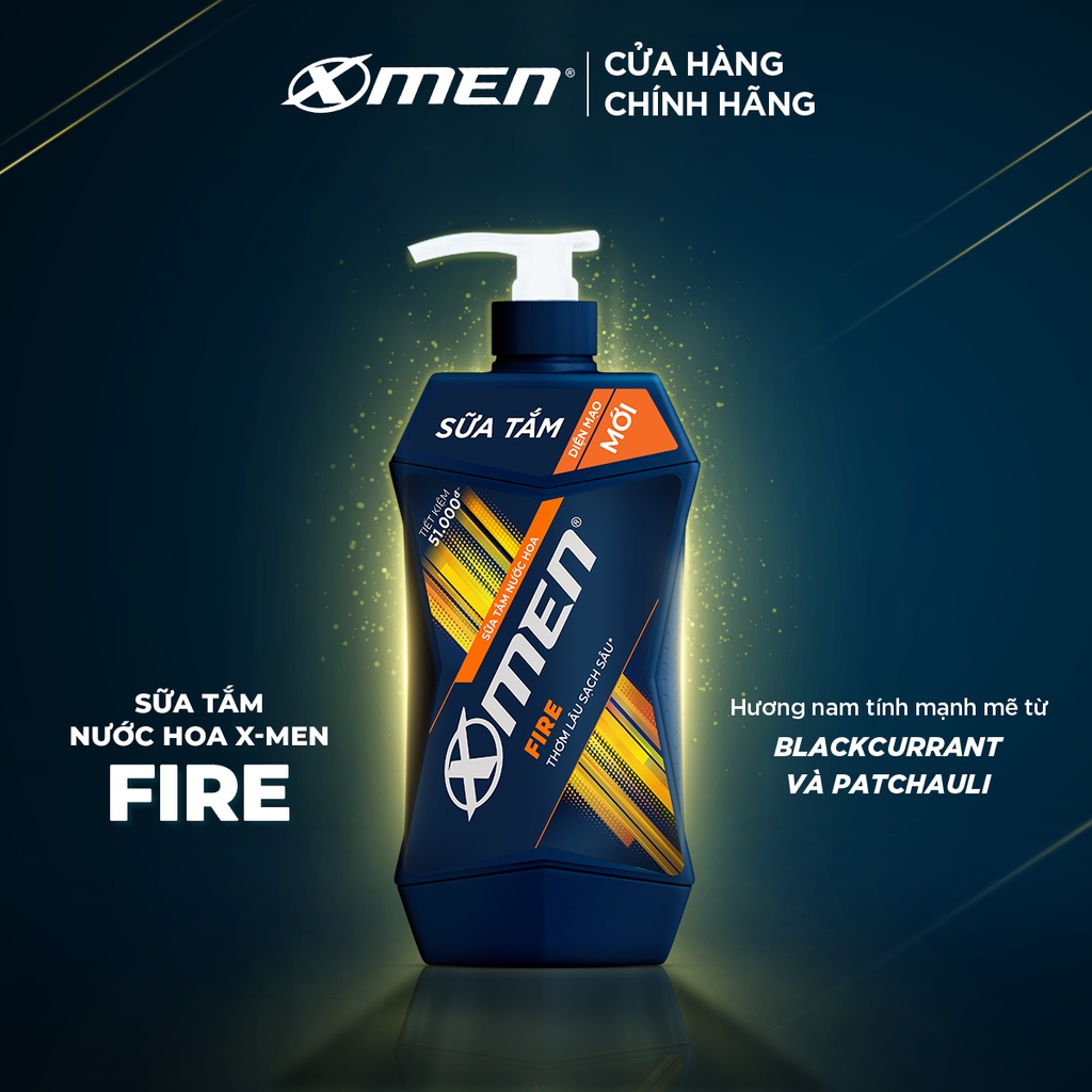 [Mã COSMEN giảm 8% đơn 250K] Sữa Tắm X-Men Nước hoa Fire 650G