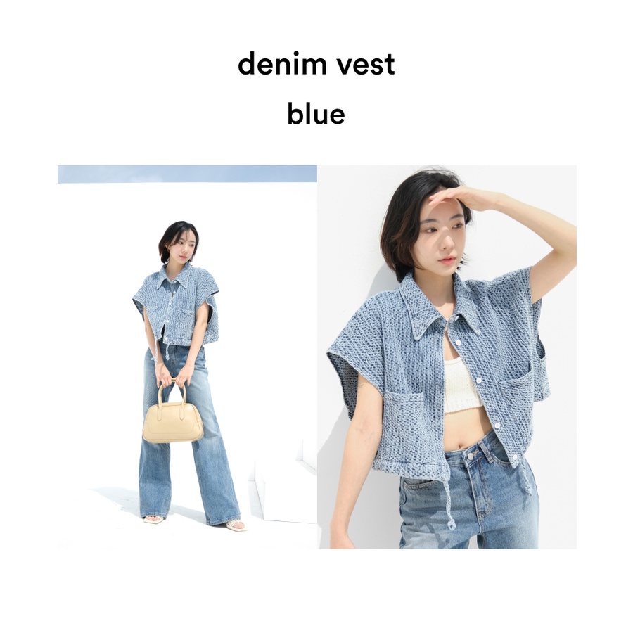 Denim vest - Áo khoác ngoài tay ngắn cách dơi chất jean độc đáo