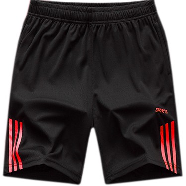 Summer men's red three-bar shorts five-point pants thin casual pants sports loose stretch pants