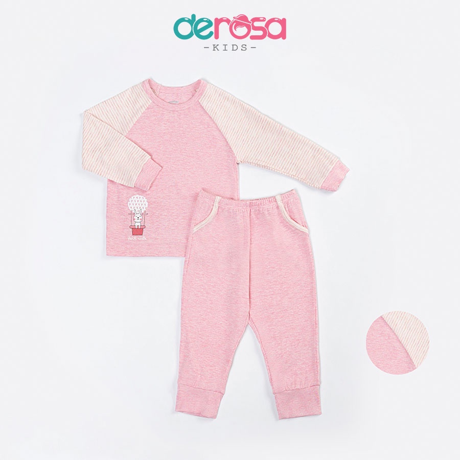 Quần áo thu đông dài tay len tăm cho bé trai DEROSA KIDS bộ thun gân dài gái và bé trai từ 6 - 24 tháng B240-658-670B