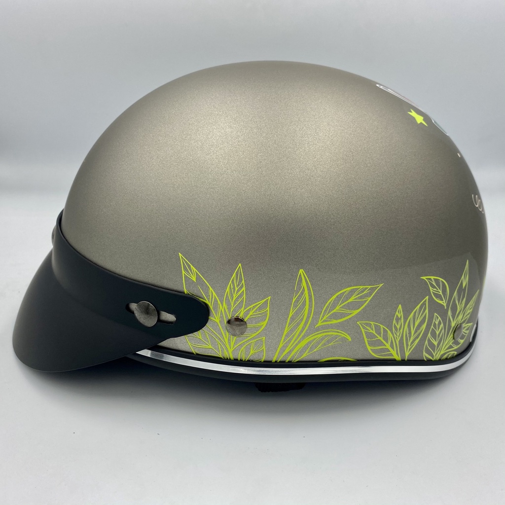 Mũ Bảo Hiểm 1/2 Đầu CHITA HELMETS CT6B1 Tem Trâu Cute