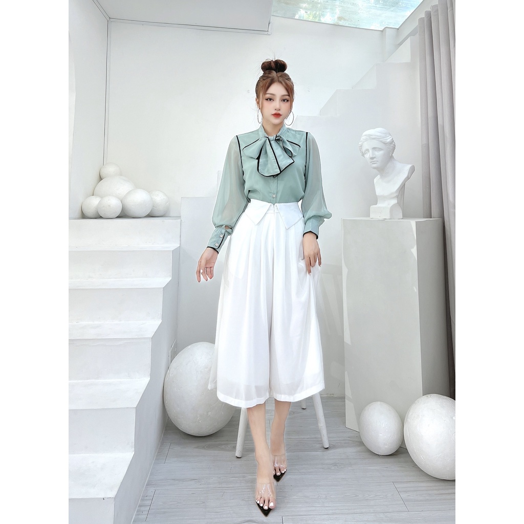 Quần váy nữ CRAZYTEEN ống rộng sang trọng Q0038