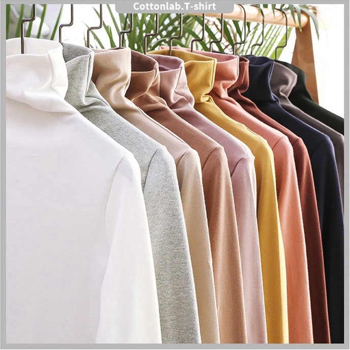 Women T-shirt Korean fashion High neck slim Keep warm Shirt