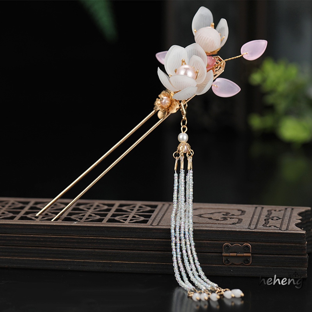 Trâm Cài Tóc Bằng Hợp Kim Hình Chữ U Phối Tua Rua Màu Sắc Phong Cách Trung Hoa Dễ Thương Dành Cho Sườn Xám / Hán Phục