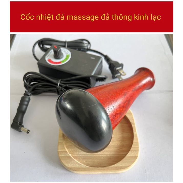 Dụng cụ massage đá nóng bằng điện.Cốc Nhiệt Đá Massage Body, Cốc Đá Nóng Đả Thông Kinh Lạc