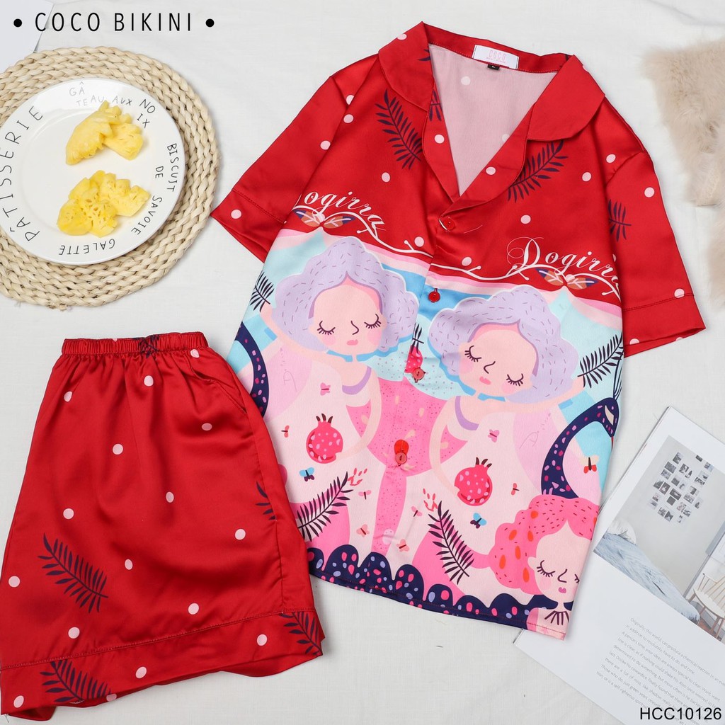 𝑪𝑶𝑪𝑶 𝑩𝑰𝑲𝑰𝑵𝑰 Bộ Đồ Ngủ - Đồ Mặc Nhà Satin ( HCC10126 ) | BigBuy360 - bigbuy360.vn
