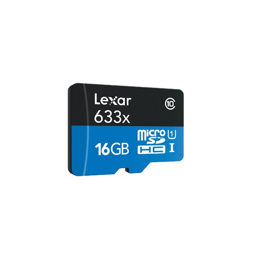 Thẻ nhớ MicroSDHC Lexar 16GB 633x UHS-I U1 95MB/s kèm adapter (Xanh)