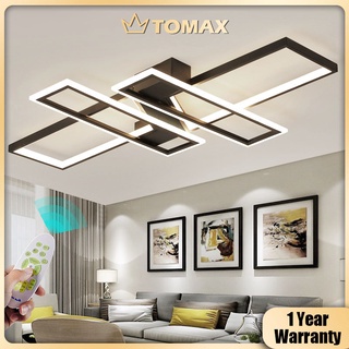 TOMAX 120CM Đèn LED âm trần điều chỉnh độ sáng từ xa Phòng khách Trang trí phòng ngủ 220V Đen