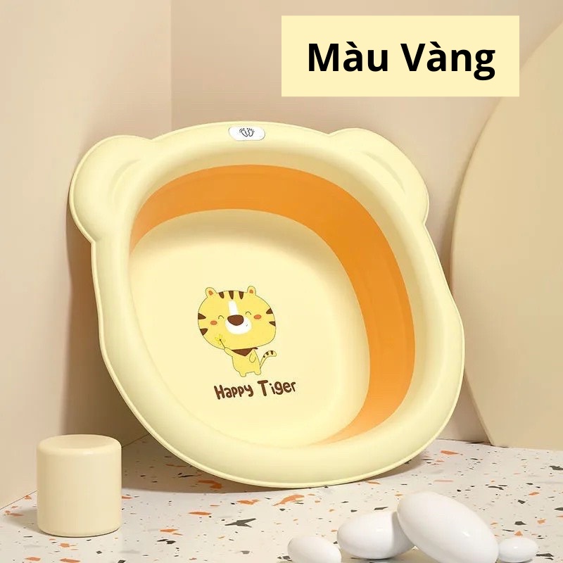 Thau chậu rửa mặt gấp gọn Happy Tiger cho bé