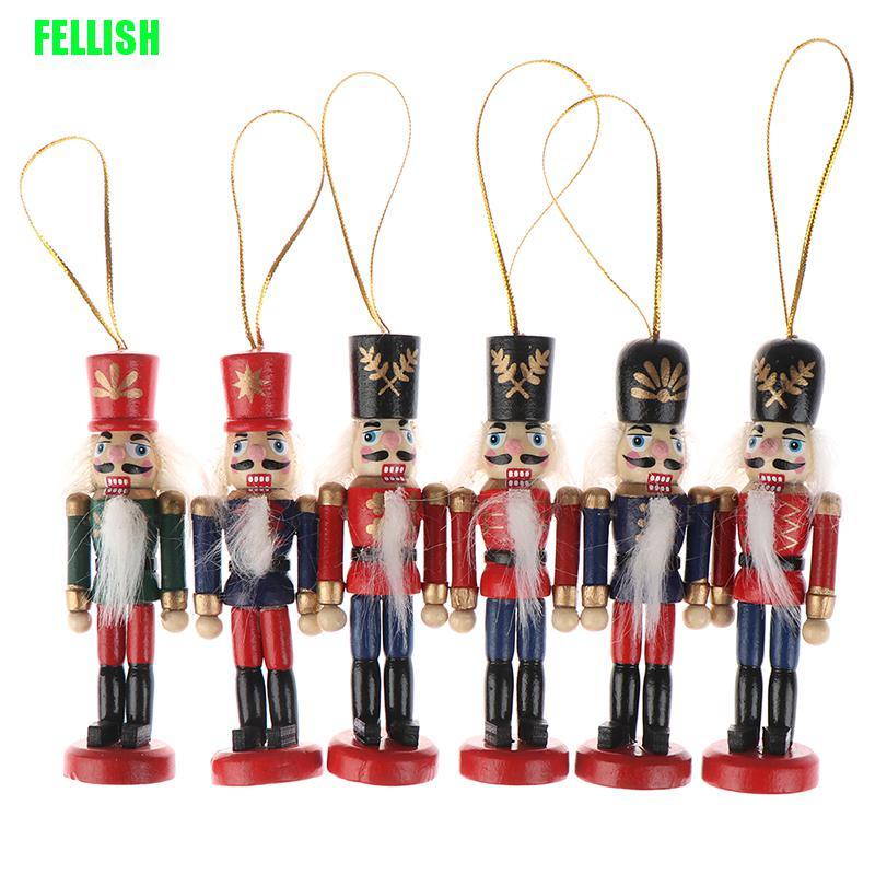 1 Đồ Chơi Trang Trí Giáng Sinh Bằng Gỗ Hình Chú Lính Nutcracker Kích Thước 10cm 436v