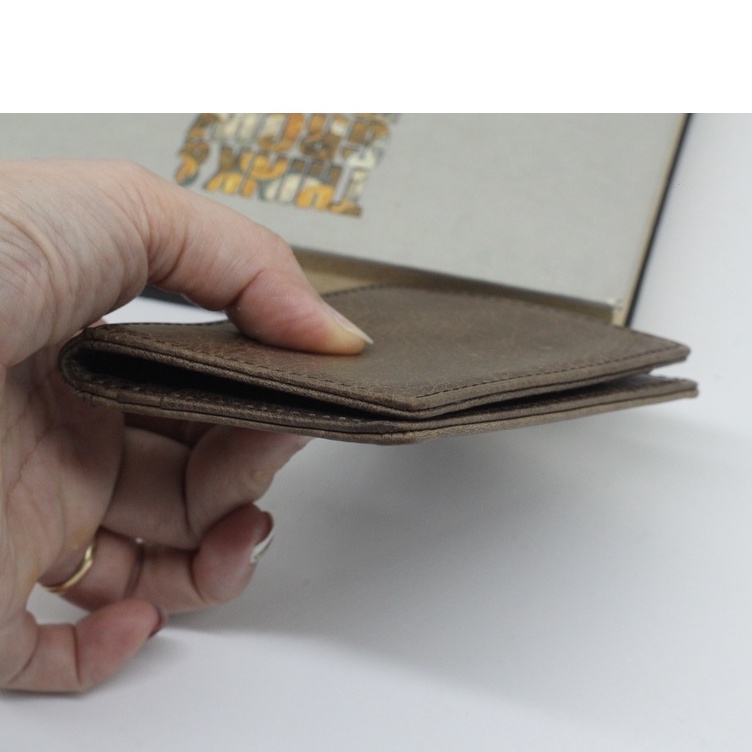 Ví Da Mini Đựng Thẻ Card, Ví Đựng Thẻ ATM Giấy Tờ Da Bò Cao Cấp Nhỏ Gọn Tiện Lợi Có 2 Ngăn Phía Ngoài VT02