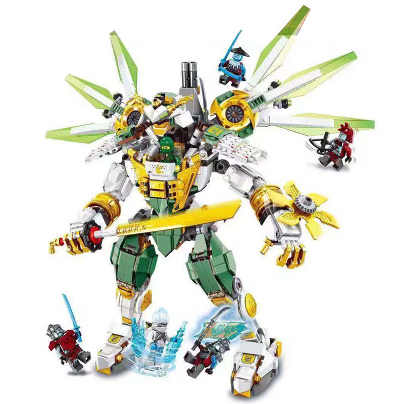 Lắp ráp ninja 7688/4020 Lloyd’s Titan Mech Robot khổng lồ của ninja xanh lá Lloyd