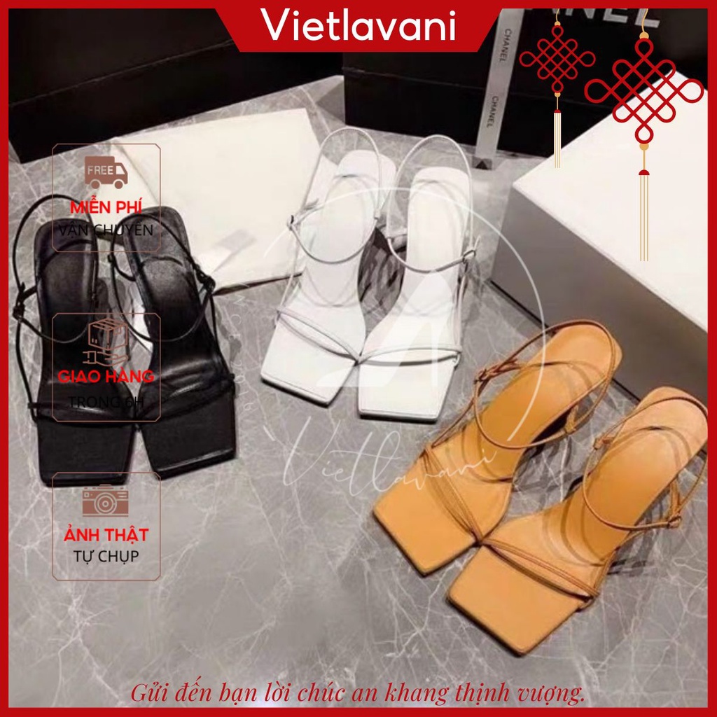 Giày sandal cao gót quai mảnh đế nhọn 7 phân S22 VIETLAVANI