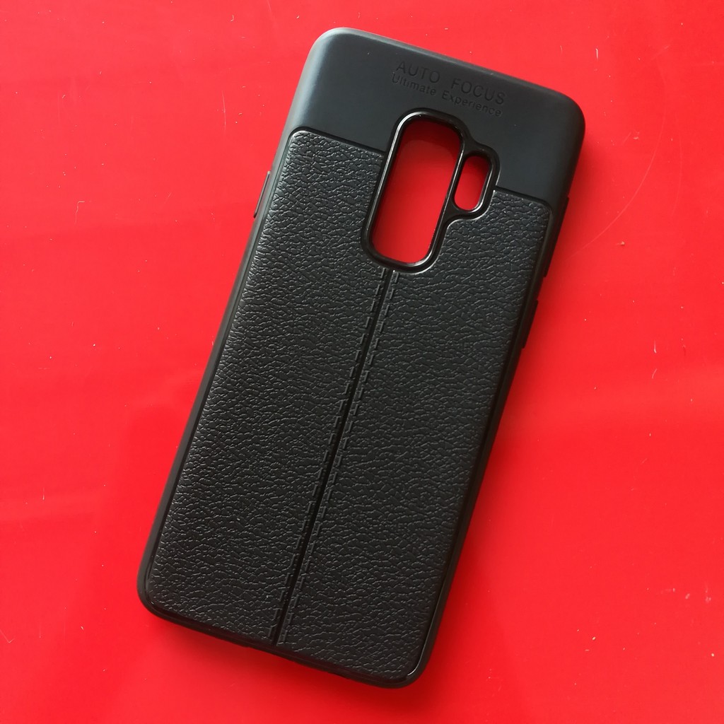 Ốp Lưng Samsung S9 Plus Dẻo Giả Da Đen Đẹp