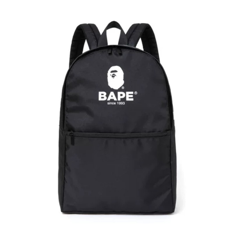 Balo Bape Black, A Bathing Ape Backpack, Chất liệu Polyester chống nước, size 28x42 DuSo.LuxuryStreetwear