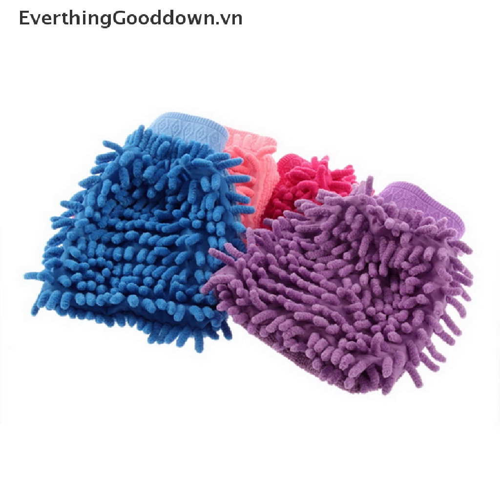 Găng Tay Rửa Xe Hơi 2 Trong 1 Bằng Sợi Microfiber Mềm Mại Chống Trầy Xước