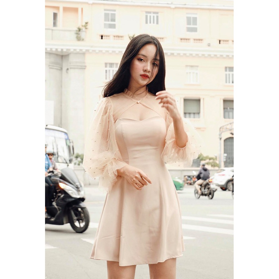 Đầm dự tiệc tay phồng đính hạt nữ tính Laga Dress | BigBuy360 - bigbuy360.vn