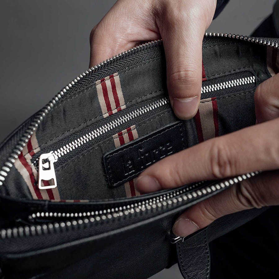 Ví Nam Cầm Tay LAFORCE Nắp Gập Da Trơn VCTLA9029-D Tặng Tất Nam Cao Cấp