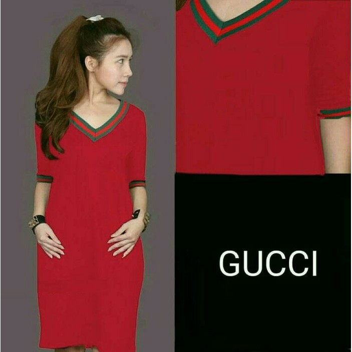 Đầm Gucci Cổ Chữ V Màu Đen 93ssr Thời Trang Cá Tính Cho Nữ
