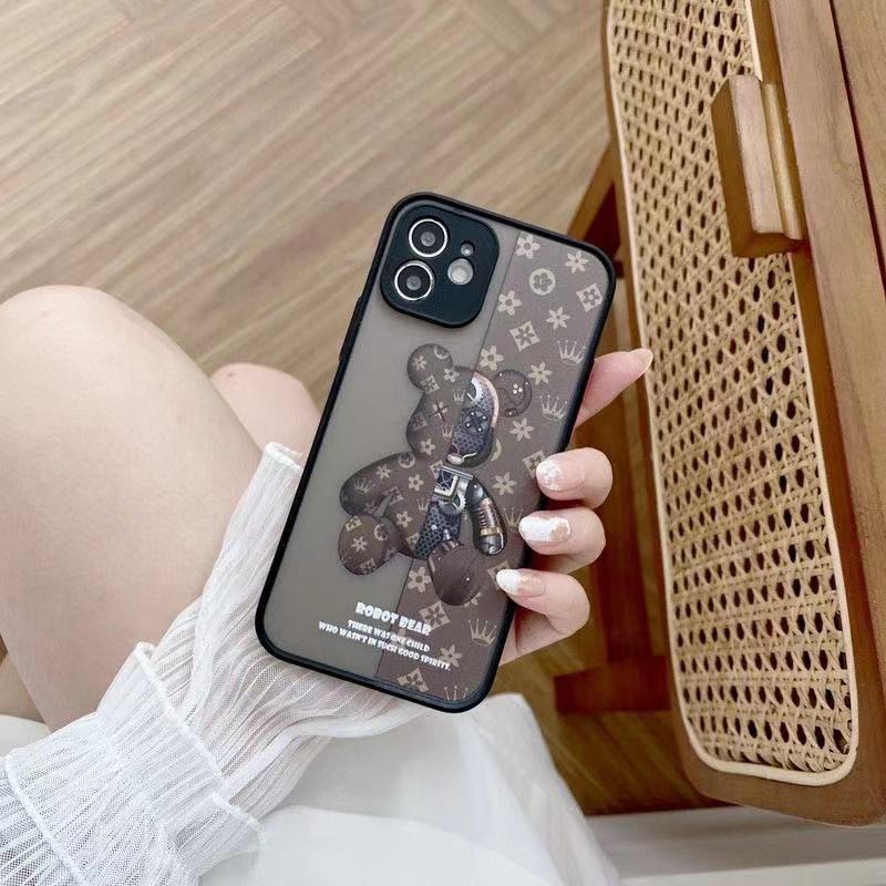 Ốp Điện Thoại In Hình Gấu Họa Tiết Gạch LV Sang Trọng Thân Thiện Với Làn Da Cho for iphone 11 Pro Max i11 i7 i8 7plus 8plus iX XS XR Xs MAX SE 12 12Pro 12 Pro Max 13 Pro max i13 13pro