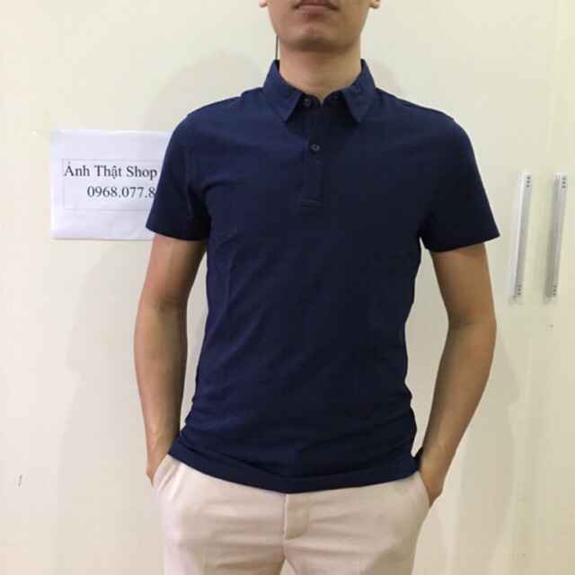 XẢ KHO CHỈ CÒN S (50-58kg) Slim Áo polo Aristino APS067s8 màu Xanh Tím Than