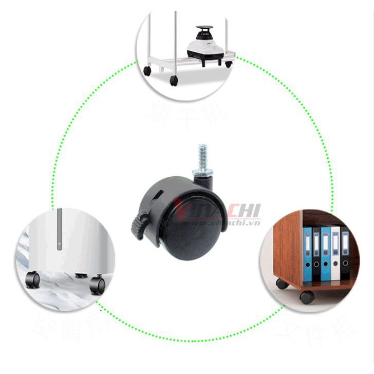 Bánh Xe Lăn Đế Bắt Vít Khóa Hãm-50mm