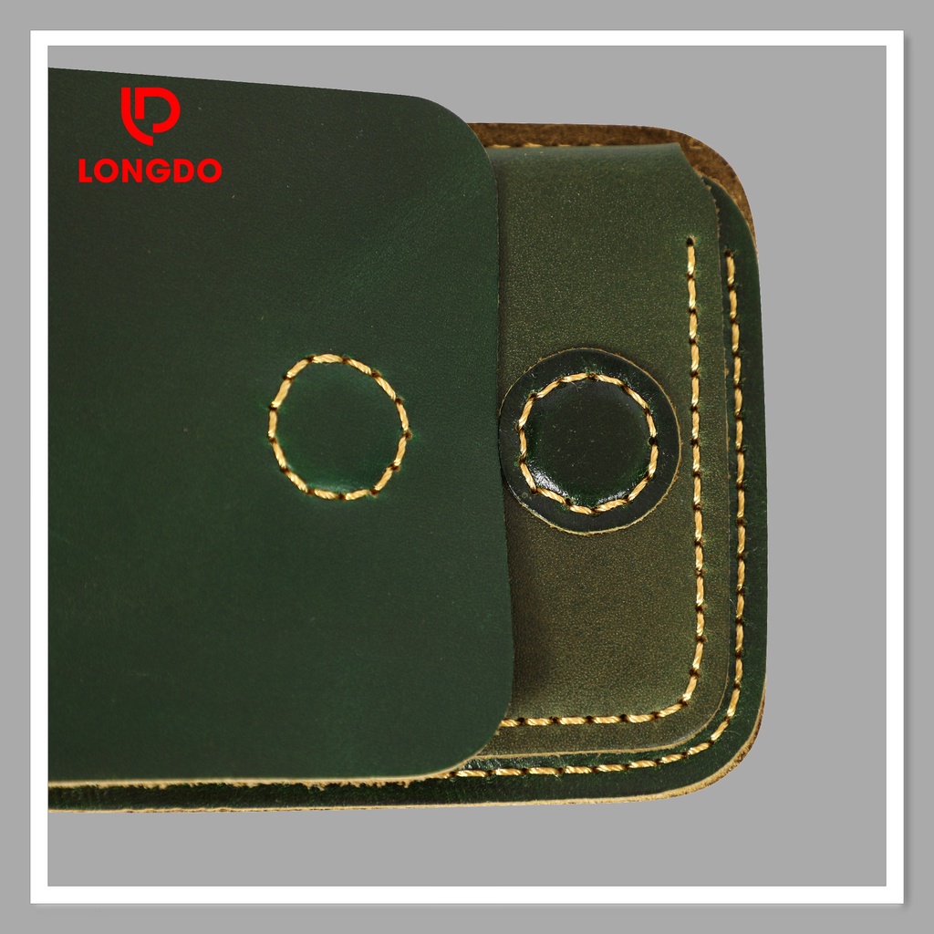 Ví sen 3 da bò thật - Bảo hành 5 năm - Hàng chính hãng thương hiệu Longdo Leather