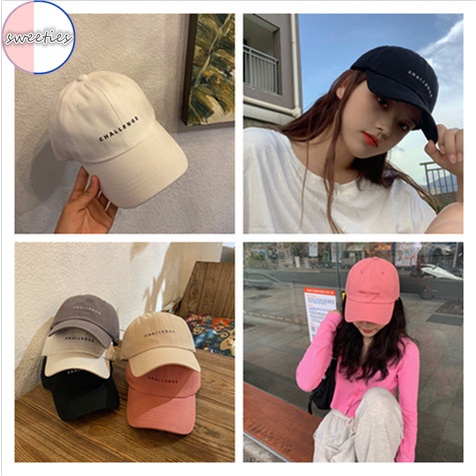 Mũ lưỡi trai màu trơn in chữ thời trang dành cho nữ