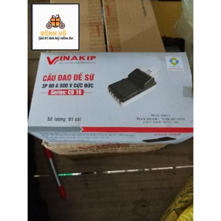 Cầu dao 3 pha 60a vinakip. Cực đúc. Đế sứ