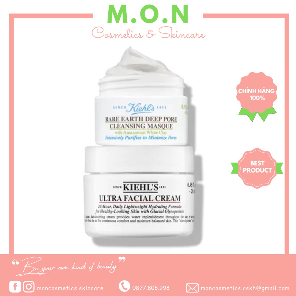 Set Kiehl's Mini 2 Món Mặt Nạ Đất Sét + Kem Dưỡng Ẩm