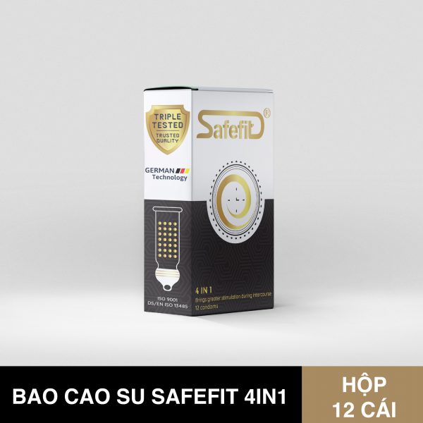 [ GIÁ SỈ ] - Combo 3 hộp Bao cao su gân gai, siêu mỏng, tạo cảm giác chân thật Safefit 4in1- smooth - ultrathin - 36 cái