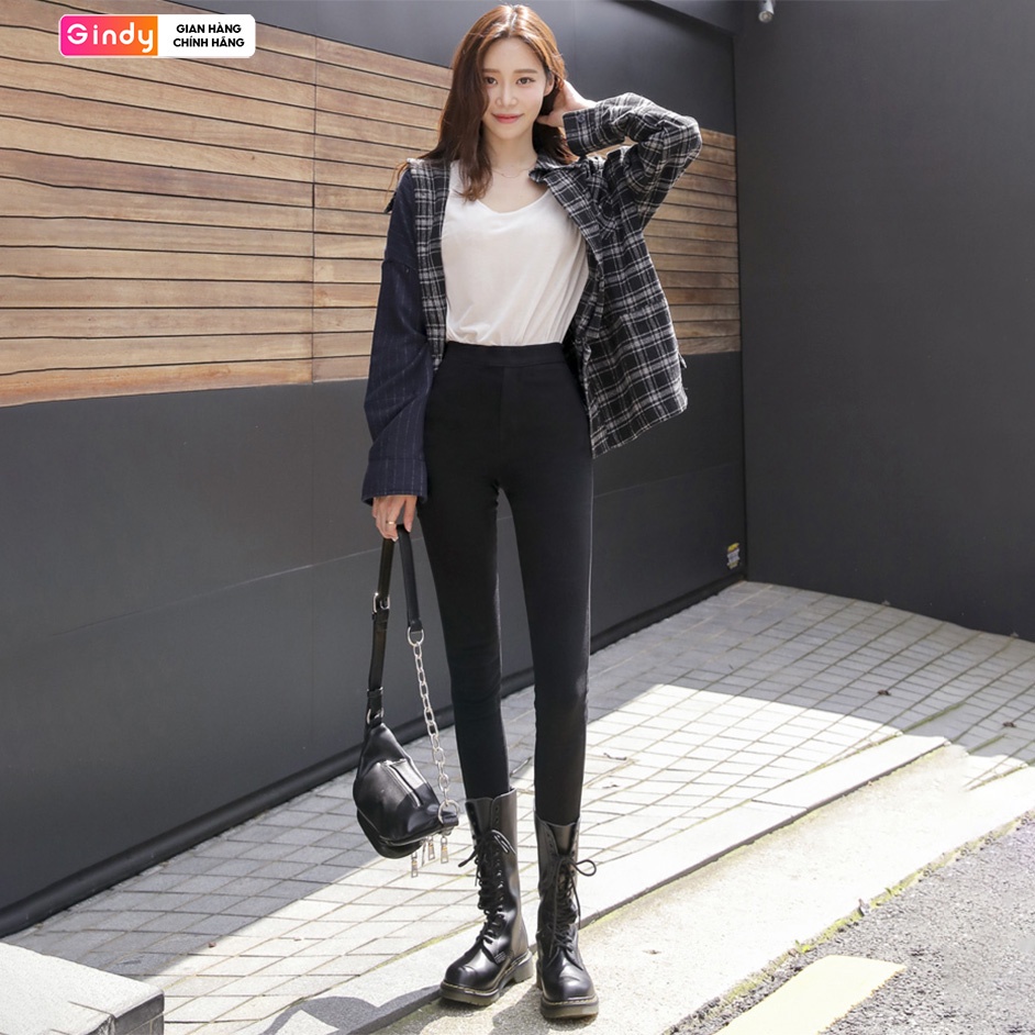 Quần legging dài nữ GINDY thiết kế có túi cạp cao chất umi co dãn tốt dáng ôm Q6152 | BigBuy360 - bigbuy360.vn
