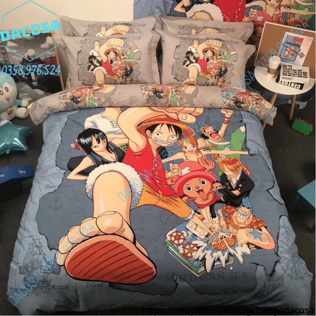 Bộ Chăn Ga Và Vỏ Gối FREESHIP Cotton 5D Nhân Vật Hoạt Hình Disney