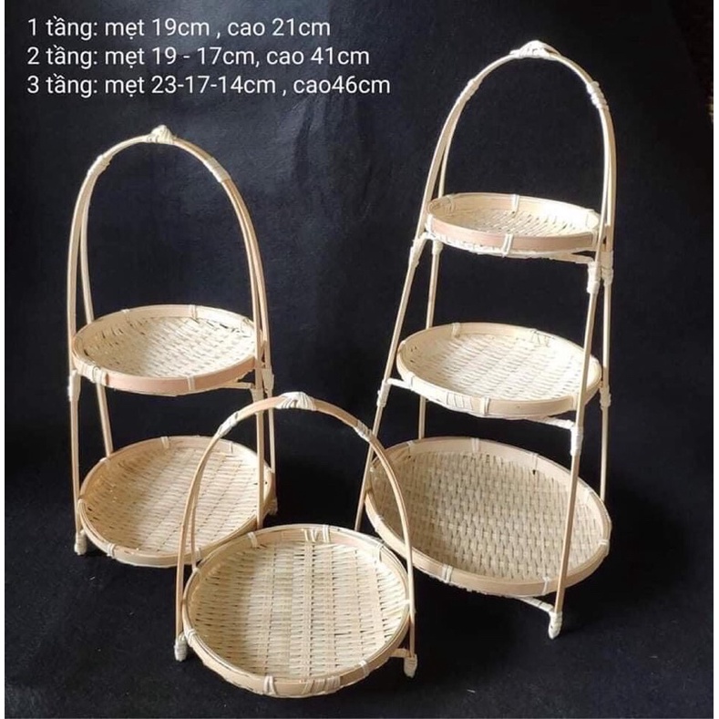 Mẹt tre tầng đựng đồ ăn