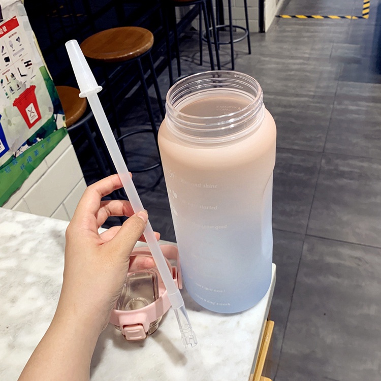 Bình nước thể thao tập gym, bình nước 2l có vạch chia nhắc nhở uống nước