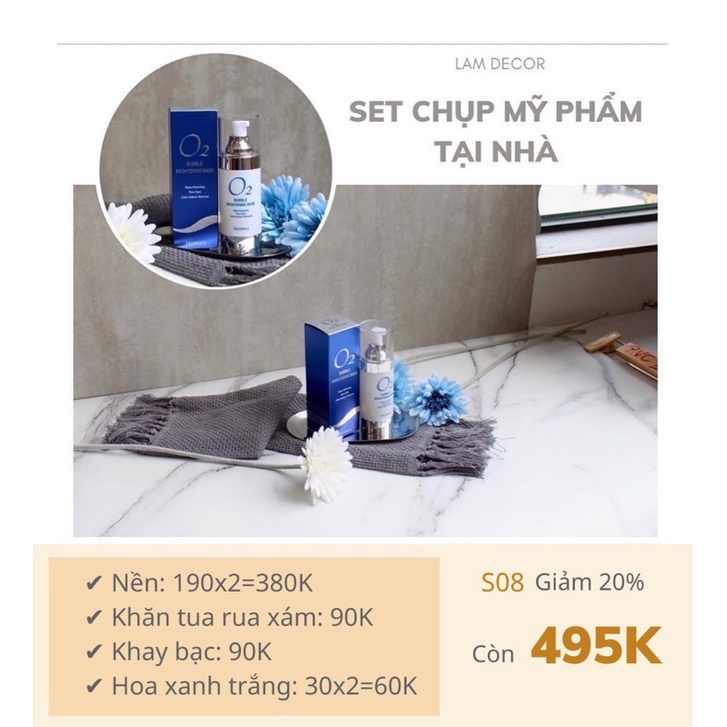 (Giảm 25%) 𝐒𝐞𝐭 𝐂𝐡𝐮̣𝐩 𝐀̉𝐧𝐡 mỹ phẩm đen trắng - Set 01