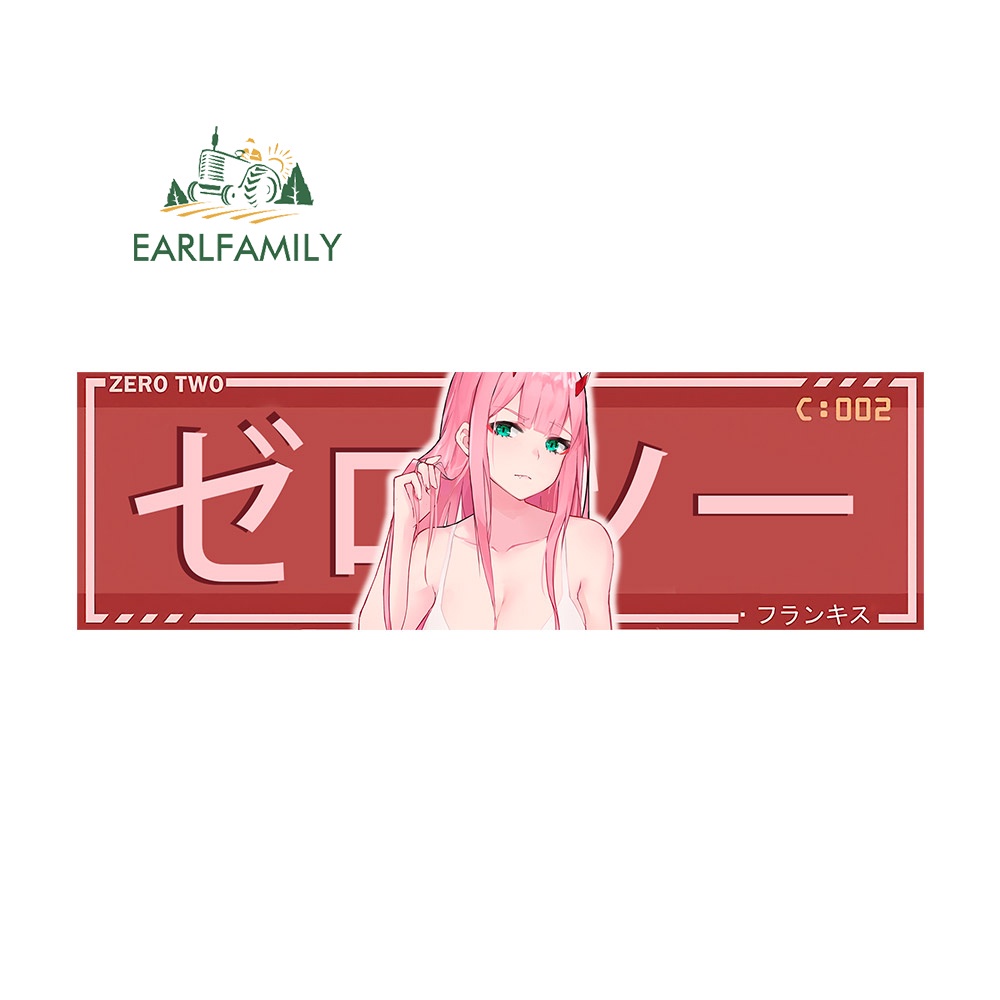 Earlfamily 13cm x 4cm zero two darling in the franxx Xe Dán Anime Đề Can Thời Trang Tắc Xước Mũ Bảo Hiểm Xe Máy Trang Trí